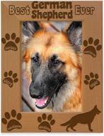 🐕 german shepherd lover's delight: engraved natural wood picture frame for best dog ever - ideal puppy & memorial gift (4x6-vertical) логотип