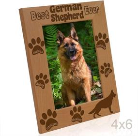 img 2 attached to 🐕 German Shepherd Lover's Delight: Engraved Natural Wood Picture Frame for Best Dog Ever - Ideal Puppy & Memorial Gift (4x6-Vertical)