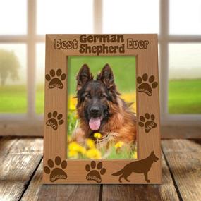 img 1 attached to 🐕 German Shepherd Lover's Delight: Engraved Natural Wood Picture Frame for Best Dog Ever - Ideal Puppy & Memorial Gift (4x6-Vertical)