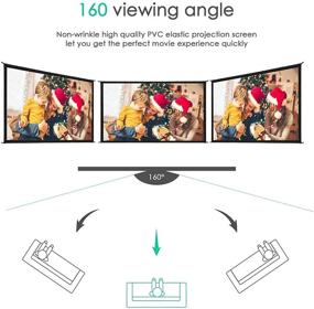 img 2 attached to 🎥 GYUEM 120 Inch (16:9) HD 4K Projector Screen with Stand - Portable Fast Folding Movie Screen for Outdoor/Indoor Use - Legs and Carry Bag Included - Ideal for Home Theater, 3D, Camping, Meetings