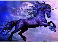 mxjsua 5d diamond painting kit: sparkling blue flash horse diy crystal art for home wall decor - 12x16inch logo