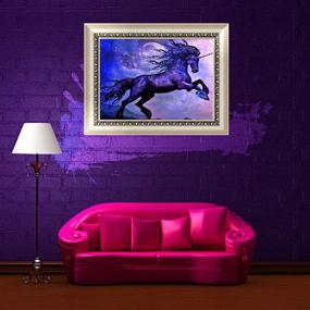 img 2 attached to MXJSUA 5D Diamond Painting Kit: Sparkling Blue Flash Horse DIY Crystal Art for Home Wall Decor - 12x16inch