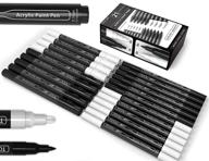 🖌️ 21 black & white acrylic paint markers - extra fine 0.7mm & medium 3.0mm tips for rock painting, canvas, mugs, metal, glass, fabric, wood. diy crafts with non-toxic, quick-dry & water-based ink logo