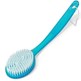 img 3 attached to 🛁 Exfoliating Bath Brush with Long Handle for Back, Body, and Feet, Shower and Bath Scrubber in Blue - DecorRack (1 pack)