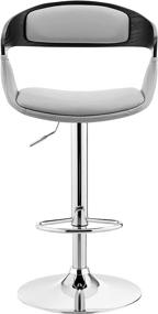 img 2 attached to 🪑 Stylish Armen Living Benson Gray Faux Leather Bar Stool: Adjustable Height, Black Wood, Chrome Base!