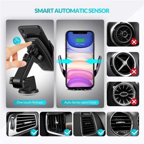 img 3 attached to 📲 Auto-Clamping Car Phone Mount with Smart Sensor, 10W Qi Fast Charging, Front Windshield Dashboard and Air Vent Compatibility for iPhone 12/12 Pro Max, Samsung S20/Note 20, and All 4.7-6.7 Inch Smartphones