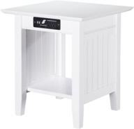 💡 efficiently modernize your space with atlantic furniture nantucket end table: includes charging station, white finish логотип