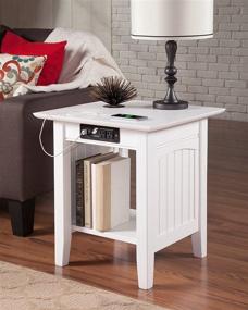 img 2 attached to 💡 Efficiently Modernize Your Space with Atlantic Furniture Nantucket End Table: Includes Charging Station, White Finish