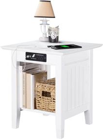 img 3 attached to 💡 Efficiently Modernize Your Space with Atlantic Furniture Nantucket End Table: Includes Charging Station, White Finish