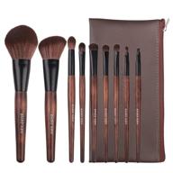 🌿 enzo ken vegan bamboo makeup brush set: a complete blending kit with portable travel bag for face, eyes, and lips - ideal for eyeshadow, eyebrow, blush, contouring, and foundation application logo