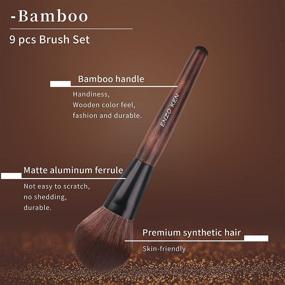 img 2 attached to 🌿 ENZO KEN Vegan Bamboo Makeup Brush Set: A Complete Blending Kit with Portable Travel Bag for Face, Eyes, and Lips - Ideal for Eyeshadow, Eyebrow, Blush, Contouring, and Foundation Application