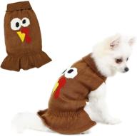 🎃 thanksgiving dog sweater: adorable pumpkin puppy party costume, cozy knitwear with hood for warmth in fall and winter логотип