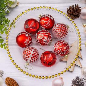 img 2 attached to 🎄 30 Count 2.36-Inch Christmas Ball Ornaments - Shatterproof Plastic Hanging Balls for Christmas Tree Decoration, Party, Holiday & Home Decor - Red & White