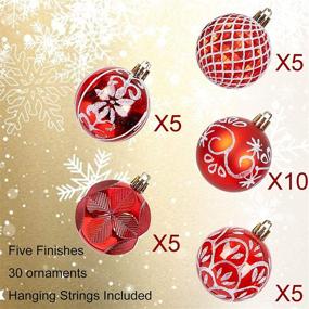 img 3 attached to 🎄 30 Count 2.36-Inch Christmas Ball Ornaments - Shatterproof Plastic Hanging Balls for Christmas Tree Decoration, Party, Holiday & Home Decor - Red & White