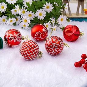 img 1 attached to 🎄 30 Count 2.36-Inch Christmas Ball Ornaments - Shatterproof Plastic Hanging Balls for Christmas Tree Decoration, Party, Holiday & Home Decor - Red & White