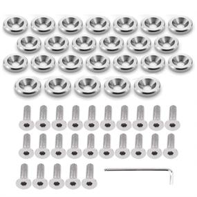 img 4 attached to 🔩 STETION 25 Pcs Fender Bumper Washer Bolt Kit - Premium M6x20mm CNC Finishing Fasteners for Engine Bay Dress Up (Silver)