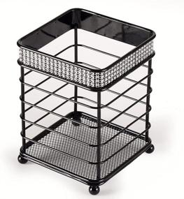 img 4 attached to 🔳 Organize Your Countertop in Style with the American Dream Kitchen Wire Utensil Holder: Diamond Decor, 6.5''x4.72'' Drain Square Design