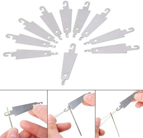 img 2 attached to 🧵 10PCS Stainless Steel Needle Threader Hooks for Large Eye Needles - Ideal for Embroidery, Cross Stitch, Hand & Machine Sewing DIY