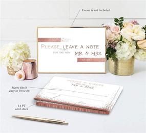 img 2 attached to 🌹 Rose Gold Wedding Advice Cards: Guest Book Alternative, Bridal Shower Games & Decorations, Marriage Advice for Mr & Mrs