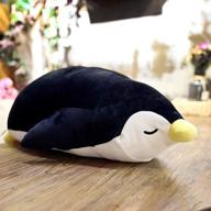 🐧 a9ten cute penguin stuffed animal, soft plushie pillow 12'' inch dolls toys gift for kids in black logo