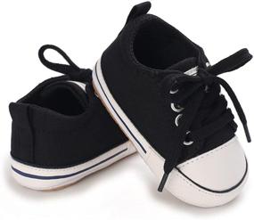 img 1 attached to FEAMODAL Baby Sneaker: Unisex Lace Up Canvas Shoes for Infants, Non-Slip Rubber Sole - Suitable for 3-18 Months