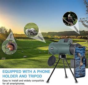 img 1 attached to 🔭 SHRATE Monocular Telescope: High Power Compact HD Monoculars for Adults and Kids - Waterproof Monocular Scope with BAK4 Prism, Smartphone Holder & Tripod - Perfect for Bird Watching, Hunting, Traveling, Concerts, and Sports