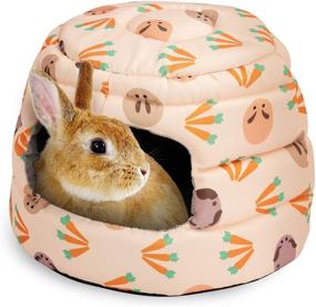 img 4 attached to 🐹 Foldable Guinea Pig Tent Bed & Warm Tunnel: Ideal for Rabbit, Ferret, Chinchilla, Bunny, Rats, and Small Animals