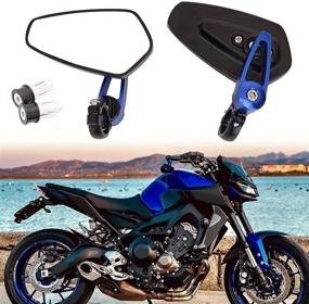 img 4 attached to 🔍 Universal Blue Bar End Motorcycle Mirrors | Compatible with Honda, Suzuki, Yamaha, Kawasaki, Victory Scooters