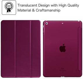 img 3 attached to 📱 Fintie Case for iPad Mini 3/2/1 - Slim Translucent Frosted Back Cover with Auto Wake/Sleep - Purple