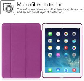 img 1 attached to 📱 Fintie Case for iPad Mini 3/2/1 - Slim Translucent Frosted Back Cover with Auto Wake/Sleep - Purple