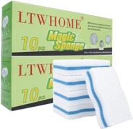 ltwhome 20-pack wave shape magic cleaning sponge eraser 🧽 for kitchen, bathroom, wall - extra durable & multi-functional melamine foam logo