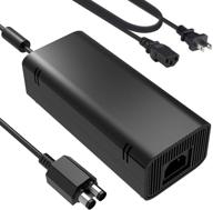 🎮 xbox 360 slim power supply: uowlbear ac adapter power brick with power cord for low noise xbox 360 slim console -built in silent fan, 100-240v auto voltage logo