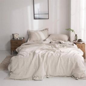 img 4 attached to 🛏️ Simple&Opulence 100% Linen Duvet Cover Set with Embroidery Washed - California King Size