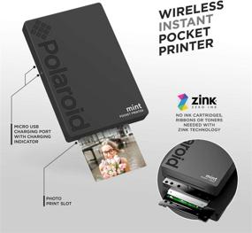 img 1 attached to 📸 Цветной карманный принтер Polaroid Mint Zink с технологией без чернил и Bluetooth для устройств Android и iOS - черный