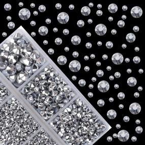 img 3 attached to 💎 Sparkling 4000Pcs Mixed Size Hot Fix Round Crystals Gems Glass Stones - Labrador Silver