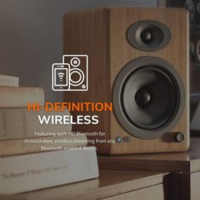 img 2 attached to Audioengine A5+ Plus Wireless Speaker - 150W Powered Bookshelf Stereo Speakers with Bluetooth aptX HD, AUX, USB, and RCA Inputs/Outputs - Premium Bamboo Design