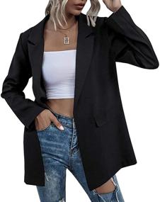 img 4 attached to 👩 Womens Oversized Blazers: Stylish Business Jackets for Suiting & Blazers