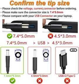 img 3 attached to 💡 19.5V 3.34A 65W AC Charger for Dell HA65NS5-00 LA65NM130 HA65NM130 09RN2C 06TM1C PA-12 A065R039L and Compatible with Latitude E6430 E6540 E7440 E7450 E6440, Inspiron N5110 N5010 N4110 N4010 5521 5520 5537 3521 3520 3531