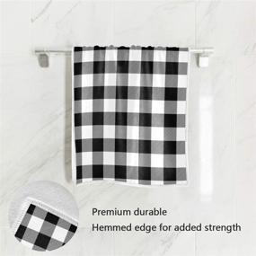 img 3 attached to 🧼 Cindly White Buffalo Plaid Hand Towels - 30 X 15 Inch | Multipurpose, Highly Absorbent Towels for Bath, Hand, Face, Gym, and Spa