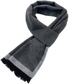 img 4 attached to 🧣 Elegant White Gray Scarf for Autumn and Winter – Sleek and Sophisticated