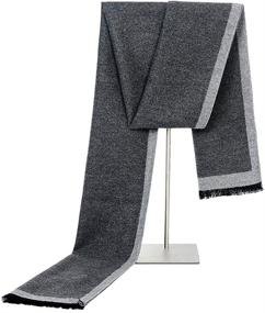 img 3 attached to 🧣 Elegant White Gray Scarf for Autumn and Winter – Sleek and Sophisticated