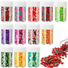 img 4 attached to 🍓 6000 Pieces Nail Art Fruit Slices - Colorful DIY Slime & Cellphone Decorations, 12 Styles