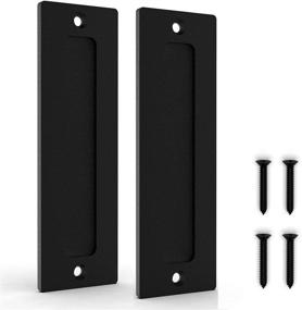 img 4 attached to 🚪 Orgerphy 7” Black Barn Door Handle Finger Pull Set (2 Packs) - Modern, Heavy Duty, and Easy to Install Handle for Gates, Garages, Sheds, Barn Doors, and Pocket Doors