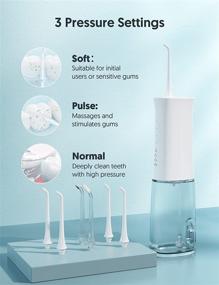 img 3 attached to 🚿 Cordless Water Flosser with 6 Jets - Portable and Rechargeable for Effective Oral Care at Home and Travel - White, RLI506