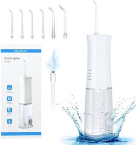 img 4 attached to 🚿 Cordless Water Flosser with 6 Jets - Portable and Rechargeable for Effective Oral Care at Home and Travel - White, RLI506