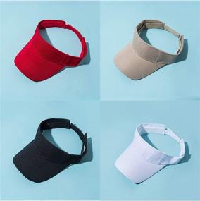 img 1 attached to Summer Cotton Visor Hats 4-Pack - Trounistro Adjustable Sun Sports Caps