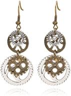 🔮 onlyjump vintage steam gear earrings: personalized retro antique bronze steampunk dangle drop jewelry for women & girls logo