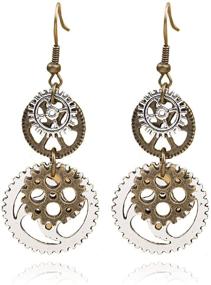 img 4 attached to 🔮 ONLYJUMP Vintage Steam Gear Earrings: Personalized Retro Antique Bronze Steampunk Dangle Drop Jewelry for Women & Girls