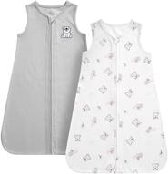 🐻 daysu baby sleeping bag set of 2 - breathable cotton interlock, sleeveless wearable blanket with zipper for boys and girls 18-24 months - x-large size - grey bear design logo