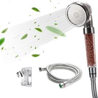 high-pressure handheld shower head with water saving features - including 59 inch replacement hose and holder for dry hair and skin spa logo